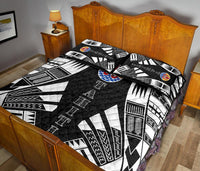 Tahiti Polynesian Quilt Bed Set - Tahiti Flag Black Tattoo Flag - Polynesian Pride