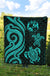 Tonga Polynesian Premium Quilt - Turquoise Tentacle Turtle - Polynesian Pride