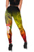 Chuuk Women's Leggings - Humpback Whale with Tropical Flowers (Yellow) - Polynesian Pride