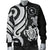 Chuuk Micronesian Men Bomber Jacket - White Tentacle Turtle - Polynesian Pride