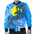 Palau Polynesian Men's Bomber Jacket - Palau Flag with Polynesian Tattoo - Polynesian Pride