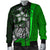 Yap Micronesia Men's Bomber Jackets Green - Turtle With Hook - Polynesian Pride