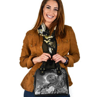 Custom Personalised Chuuk Shoulder Handbag - Humpback Whale with Tropical Flowers (White) One Size White - Polynesian Pride