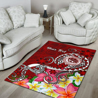 FSM Custom Personalised Area Rug - Turtle Plumeria (RED) - Polynesian Pride