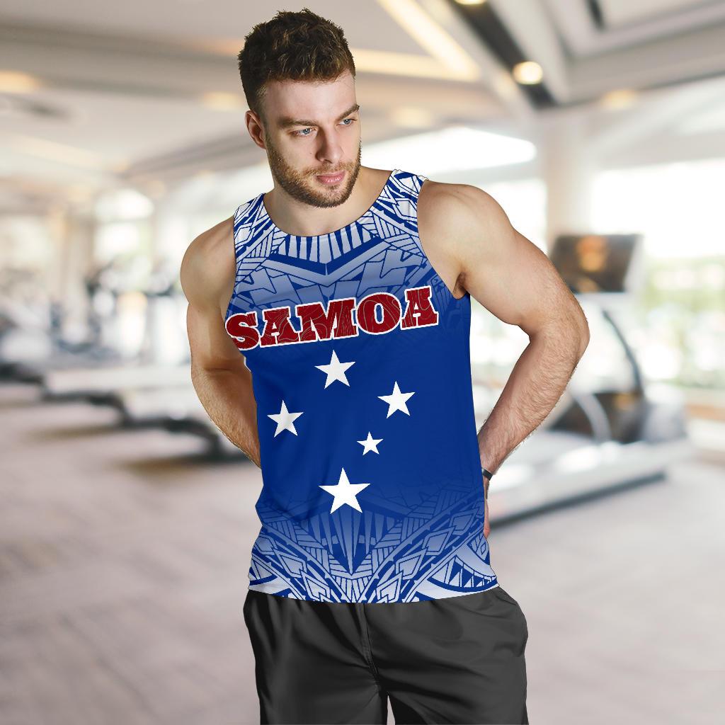Samoa Men's Tank Top - Polynesian Fog Blue - Polynesian Pride