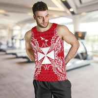 Wallis And Futuna Polynesian Men Tank Top Map Red White - Polynesian Pride