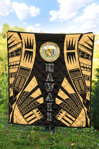 Hawaii Premium Quilt - Polynesian Tattoo Gold - Polynesian Pride