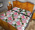 Hawaii Quilt Bed Set Pink Monstera And Green Tropical Leaves White AH - Polynesian Pride