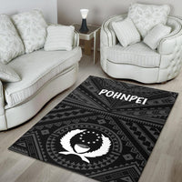 Pohnpei Area Rug - Pohnpei Seal With Polynesian Tattoo Style ( Black) - Polynesian Pride
