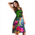 Federated States of Micronesia Midi Dress - Turtle Plumeria Banana Leaf - Polynesian Pride