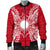 Marshall Polynesian Men's Bomber Jacket Map Red White - Polynesian Pride