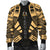 Vanuatu Men Bomber Jackets - Polynesian Tattoo Gold - Polynesian Pride