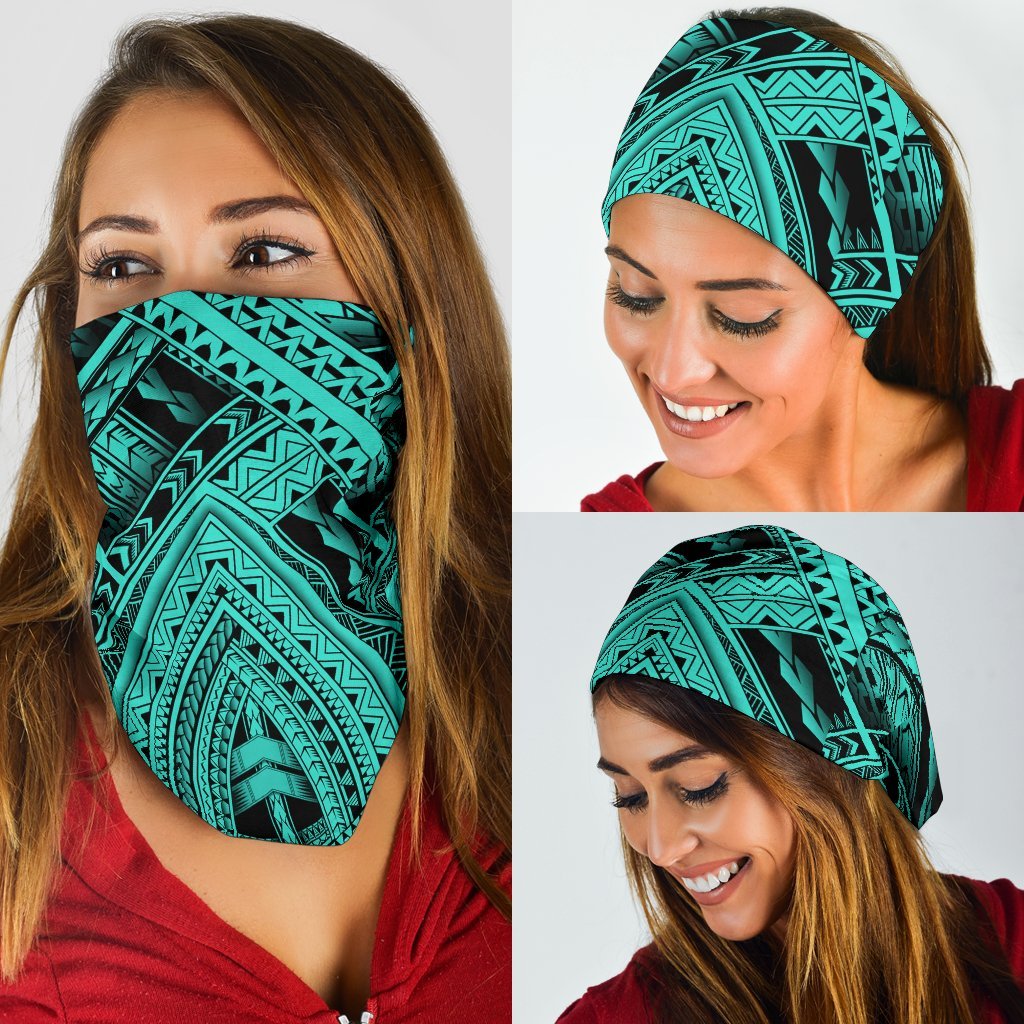 Polynesian Tattoo Turquoise Unisex Bandana - Polynesian Pride