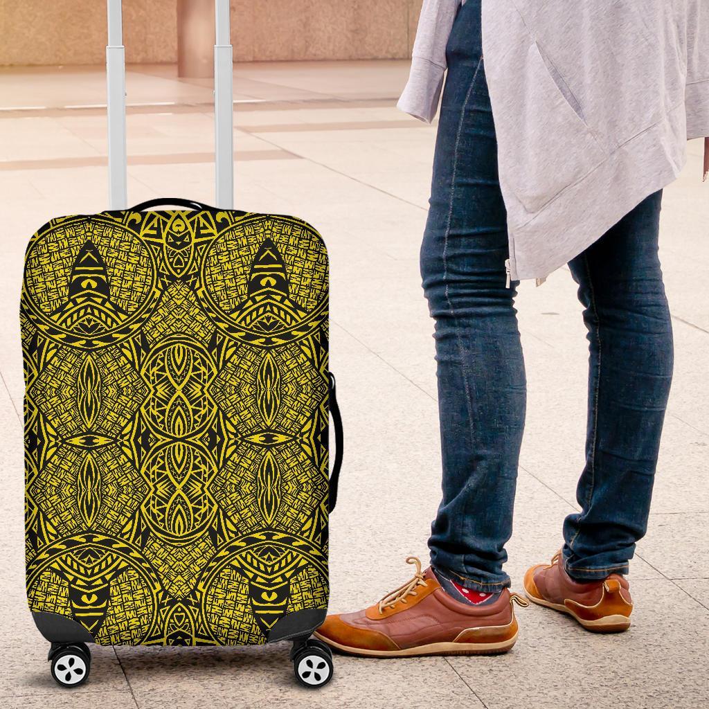 Polynesian Lauhala Mix Yellow Luggage Covers - Polynesian Pride