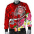 American Samoa Polynesian Men's Bomber Jacket - Turtle Plumeria (Red) - Polynesian Pride