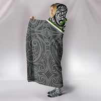 New Zealand Maori Rugby Hooded Blanket Pride Version - Gray - Polynesian Pride