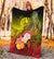 Tahiti Premium Blanket - Humpback Whale with Tropical Flowers (Yellow) - Polynesian Pride