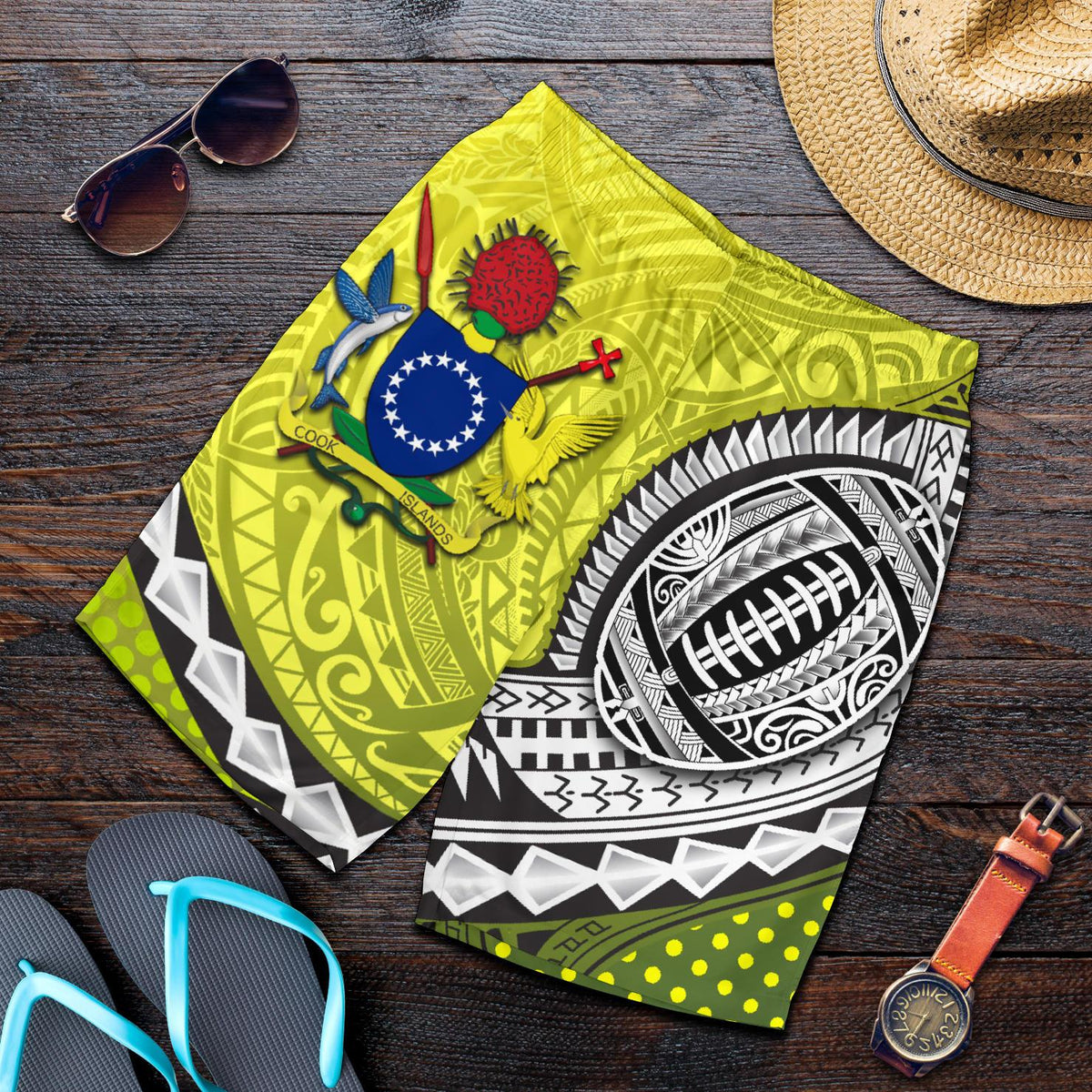 Cook Islands Rugby All Over Print Men's Shorts Version Special - Polynesian Pride