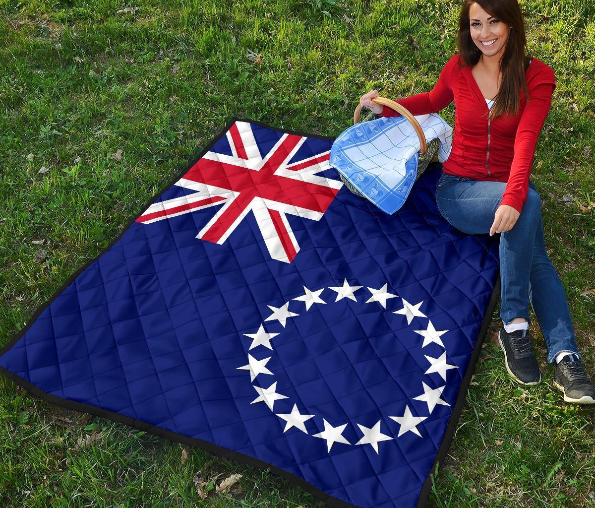 Cook Islands Flag Premium Quilt - Polynesian Pride