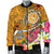 Tahiti Men's Bomber Jacket - Turtle Plumeria (Gold) - Polynesian Pride