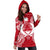 Pohnpei Polynesian Hoodie Dress Map Red White - Polynesian Pride