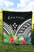 Kosrae Premium Quilt - Kosrae Coat of Arms & Polynesian Tropical Flowers White - Polynesian Pride