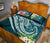 Fiji Polynesian Quilt Bed Set - Summer Plumeria (Turquoise) - Polynesian Pride