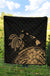 Hawaii Map Plumeria Polynesian Gold Premium Quilt - Polynesian Pride
