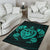 Hawaiian Map Turtle Ohana Hibiscus Kakau Polynesian Rug AH - Polynesian Pride