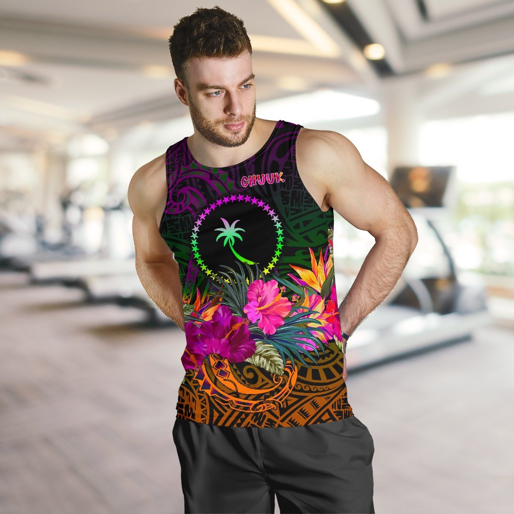 Chuuk Men's Tank Top - Summer Hibiscus - Polynesian Pride