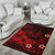 Polynesian Hawaii Area Rug - Humpback Whale with Hibiscus (Red) - Polynesian Pride