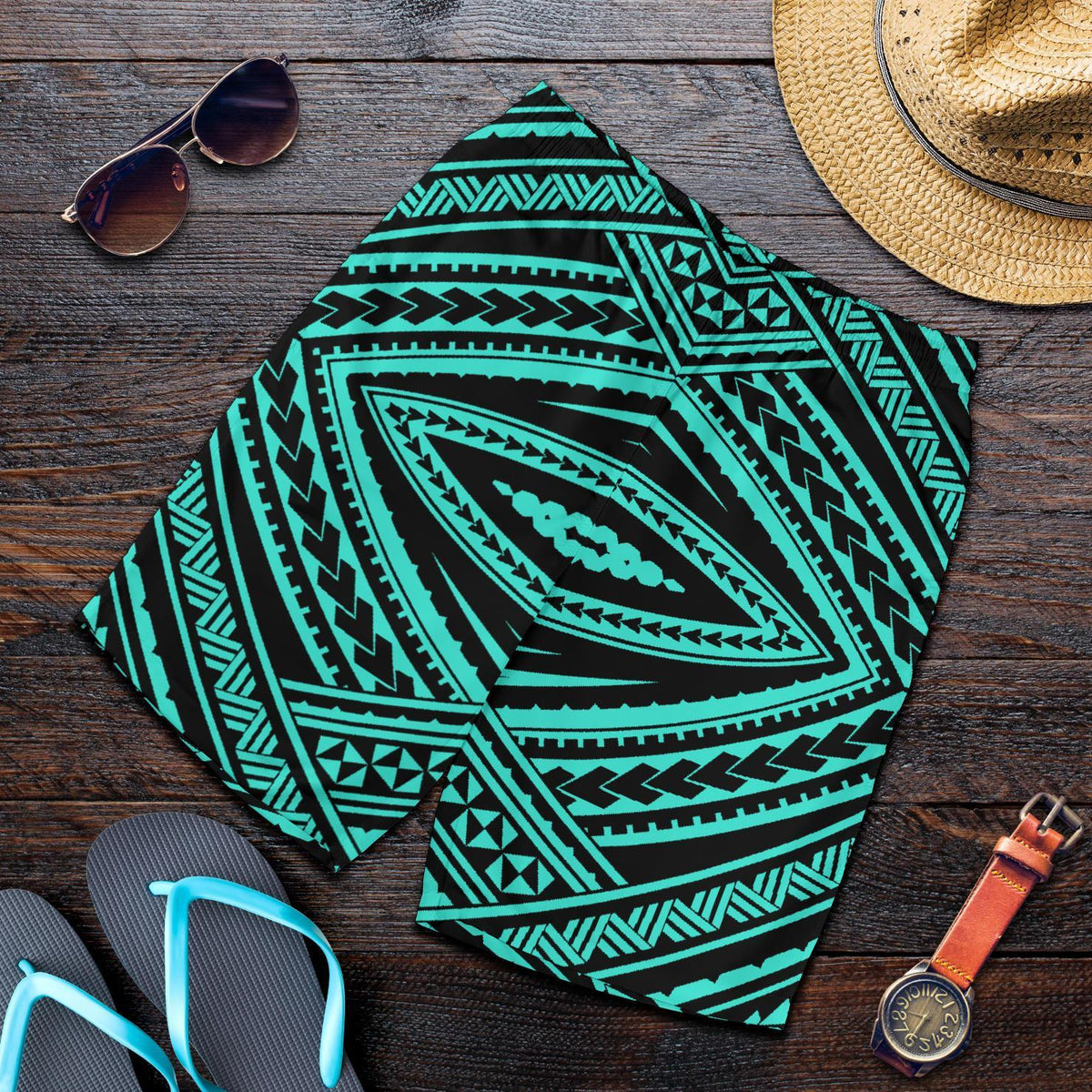 Polynesian Tatau Turquoise Men's Short - Polynesian Pride