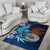 American Samoa Polynesian Area Rug - Blue Polynesian Eagle - Polynesian Pride