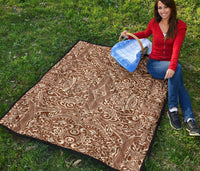 Polynesian Tribal Premium Quilt Brown - Polynesian Pride
