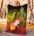 Vanuatu Custom Personalised Premium Blanket - Humpback Whale with Tropical Flowers (Yellow) - Polynesian Pride