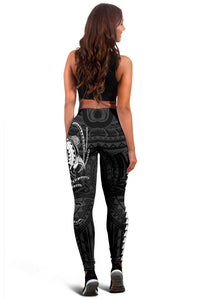 Hawaii Turtle Shark Polynesian Leggings - White - Polynesian Pride