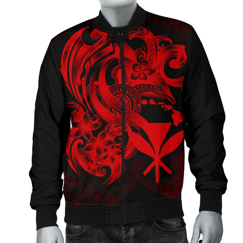 Polynesian Hawaii Men's Bomber Jacket - Kanaka Maoli Red Turtle - Polynesian Pride