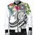 Polynesian American Samoa Men's Bomber Jacket - Summer Plumeria (White) - Polynesian Pride