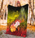 Custom Personalised Samoa Premium Blanket- Humpback Whale with Tropical Flowers (Yellow) - Polynesian Pride