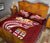 Fiji Custom Personalised Quilt Bed Set - Fiji Seal Polynesian Patterns Plumeria (Red) - Polynesian Pride