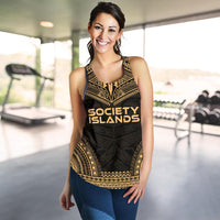 Society Islands Women's Racerback Tank - Polynesian Chief Gold Version - Polynesian Pride