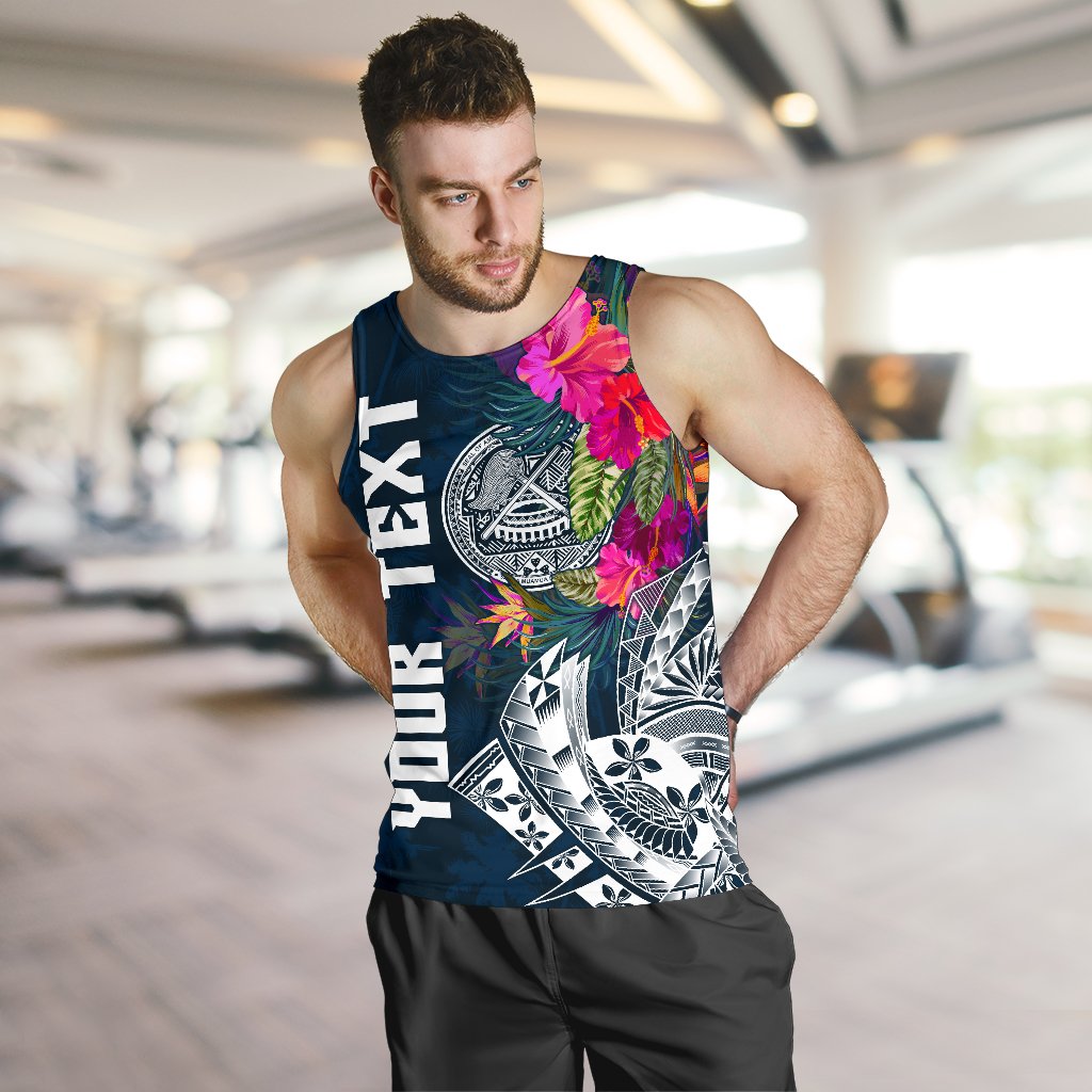 American Samoa Custom Personalised Men's Tank Top - Summer Vibes Blue - Polynesian Pride