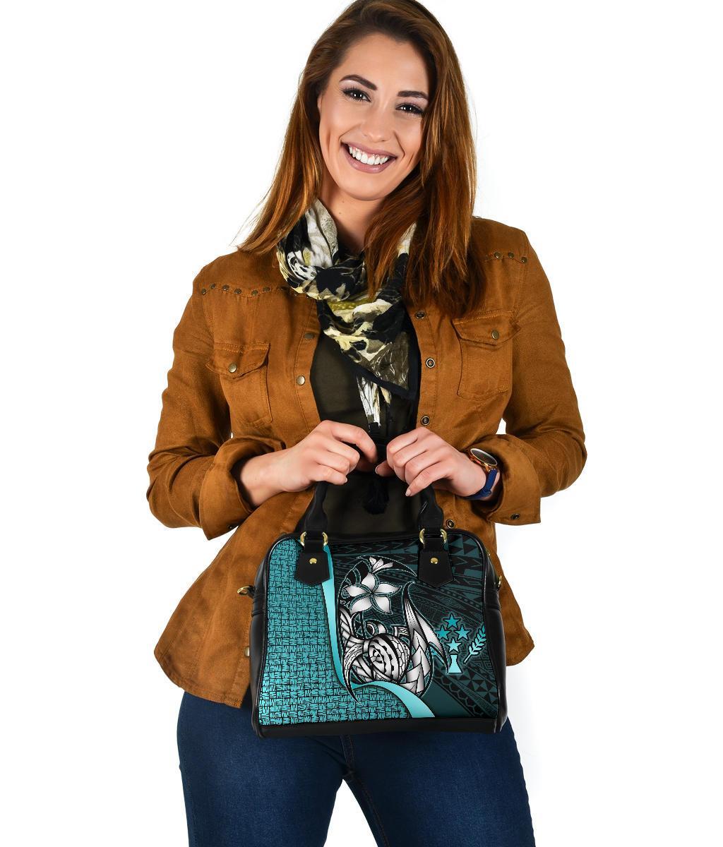 Kosrae Micronesia Shoulder Handbag Turquoise - Turtle With Hook - Polynesian Pride