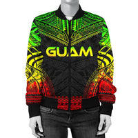 Guam Polynesian Chief Women'S Bomber Jacket - Reggae Version - Polynesian Pride