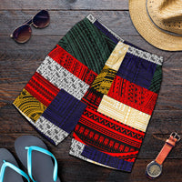 Polynesian Men's Shorts - Design Retro Patchwork - Polynesian Pride