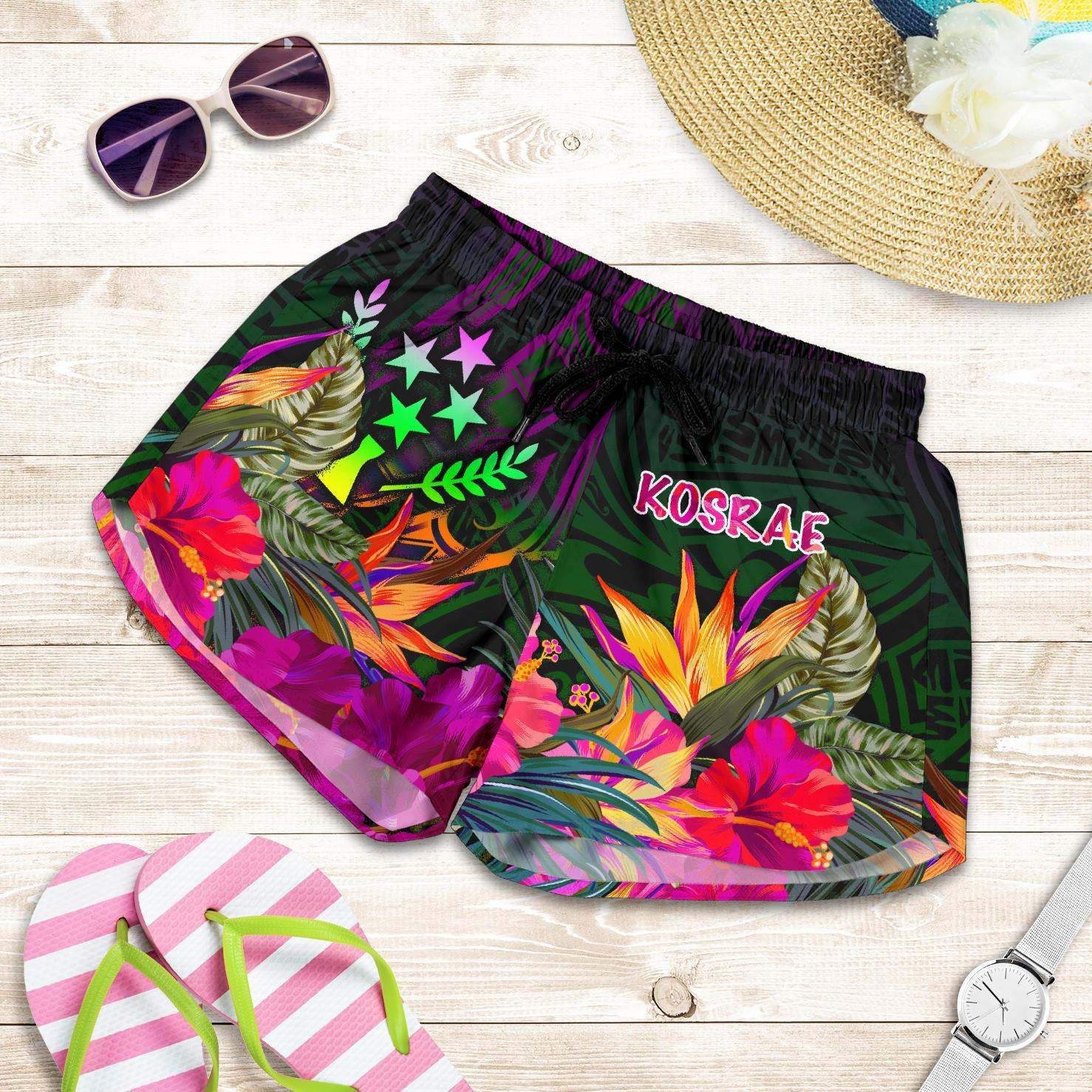 Kosrae Women's Shorts - Summer Hibiscus Women Reggae - Polynesian Pride