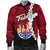 Tahiti Polynesian Men's Bomber Jacket - Tribal Wave Tattoo Flag Style - Polynesian Pride