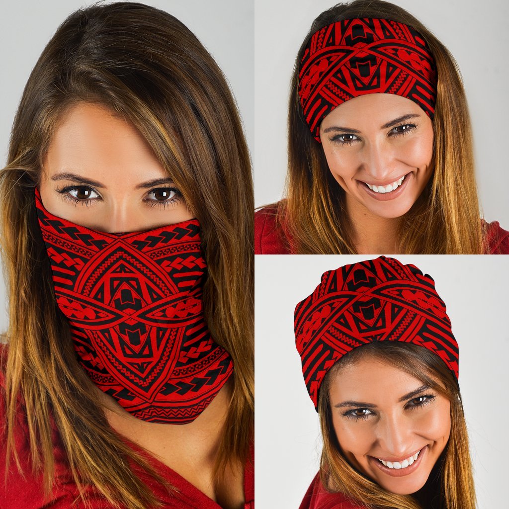 Polynesian Seamless Red Bandana 3 - Pack Red One Size - Polynesian Pride