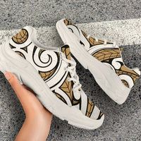 Polynesian Maori Ethnic Ornament Gold Chunky Sneakers - Polynesian Pride