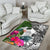 Yap Area Rug White - Turtle Plumeria Banana Leaf - Polynesian Pride